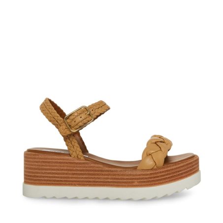 Sandalias de Plataforma Steve Madden Larsen Cuero Mujer Marrones | ES YC8413